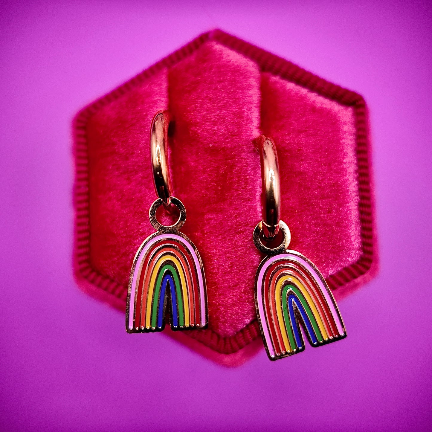 Groovy Rainbow Huggie Charms
