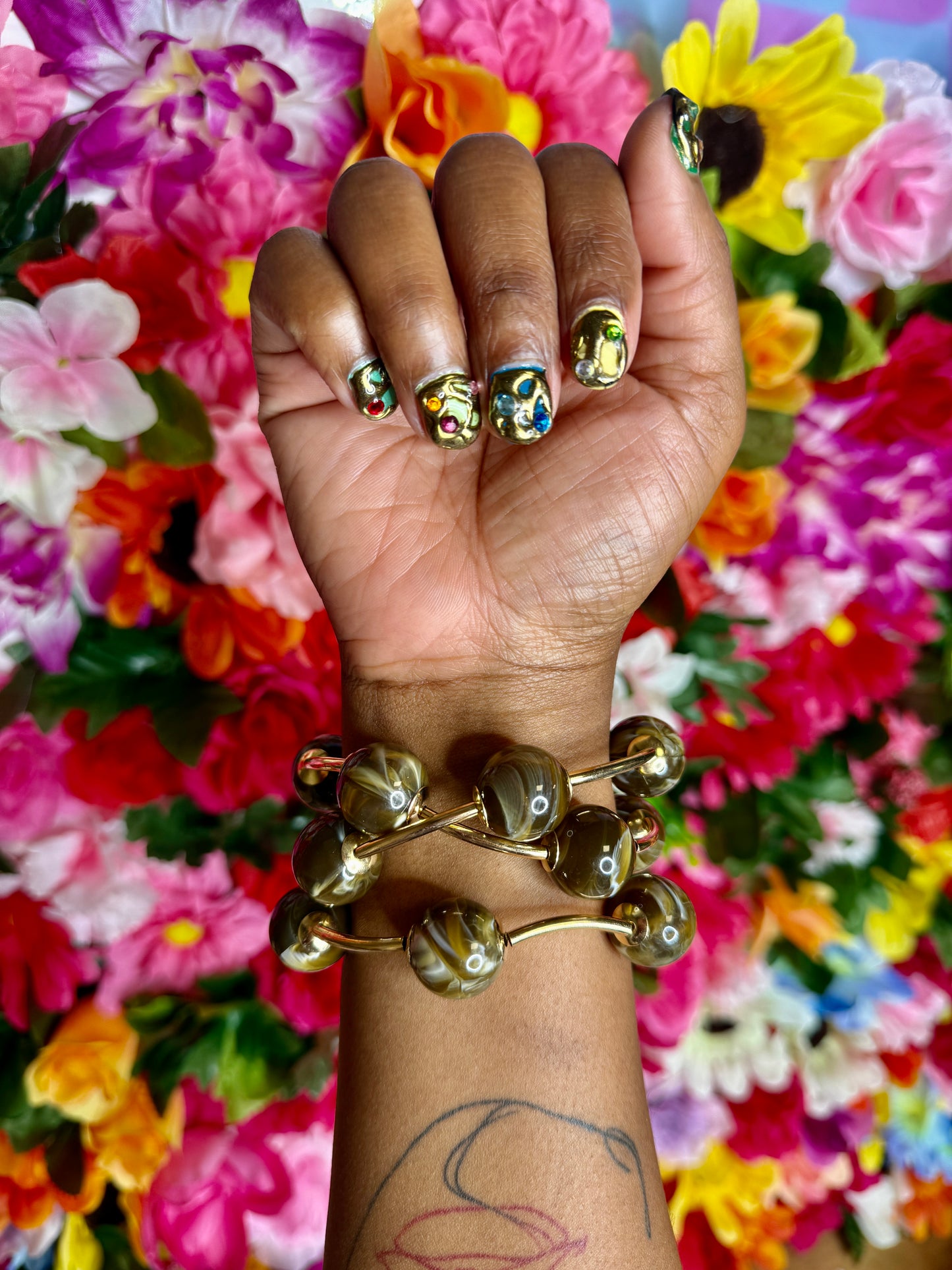 Chunky Luxe Brown Marble Stack