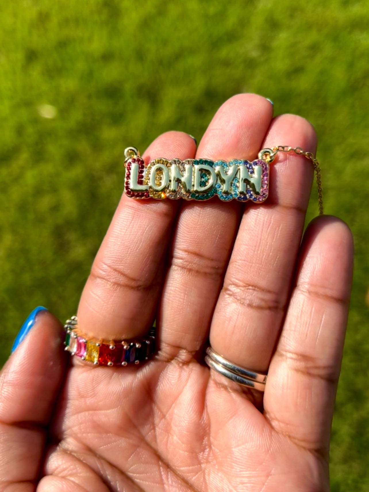Sparkle Personalized Colorful Name Necklace
