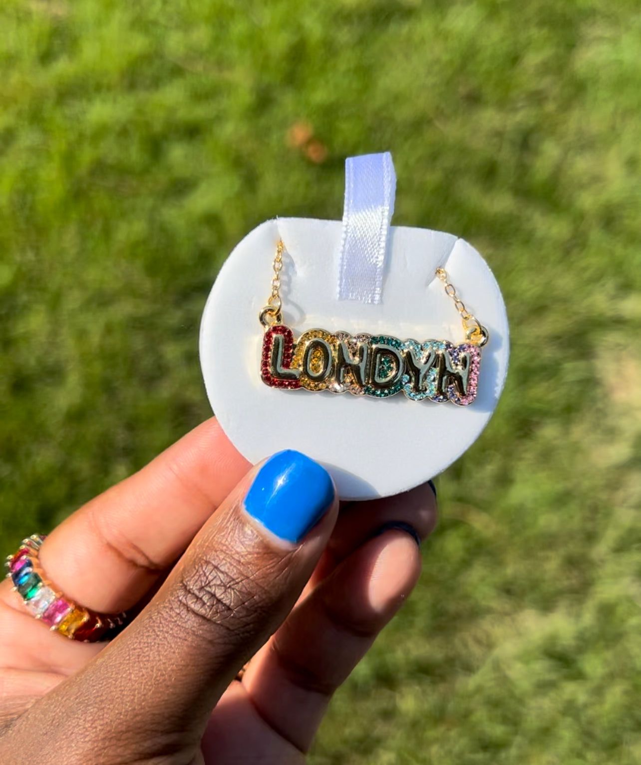 Sparkle Personalized Colorful Name Necklace
