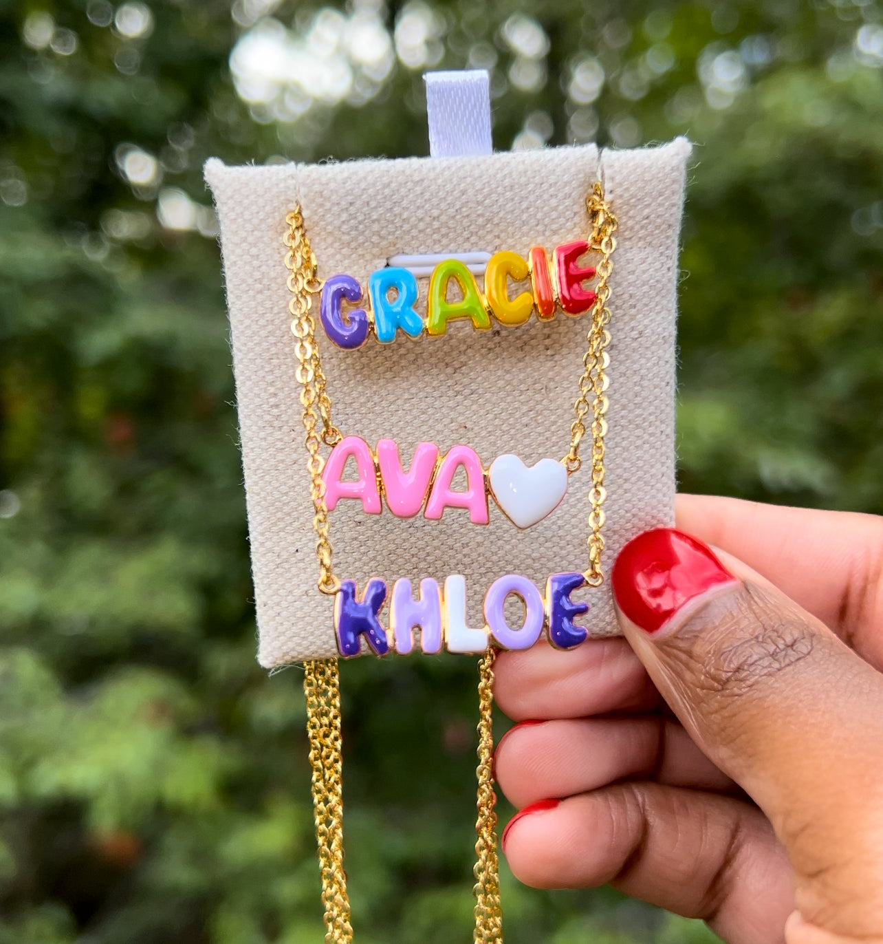 Balloon Letter Name Necklace