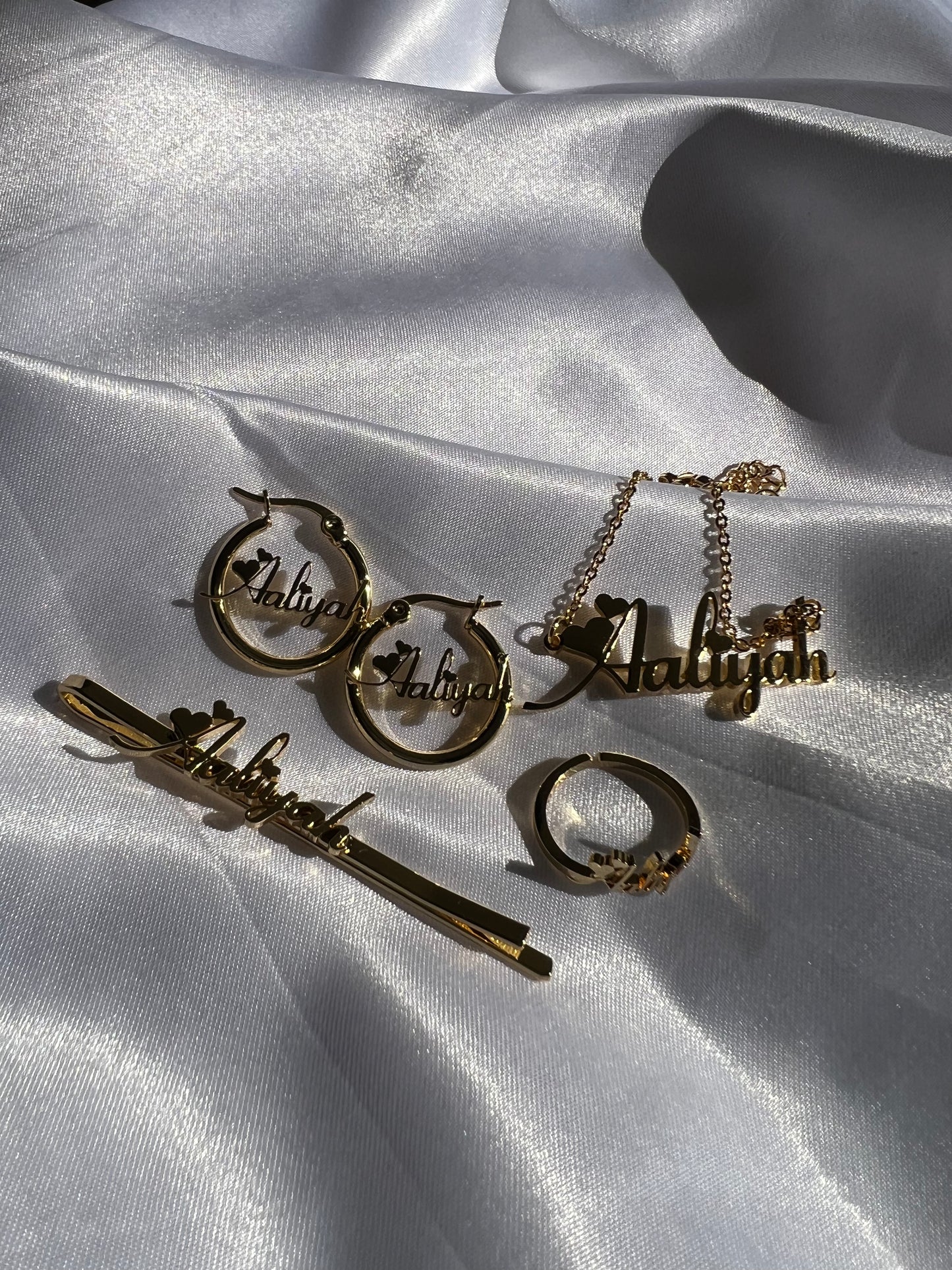 Custom 4Pc Personalized Name Jewelry Set