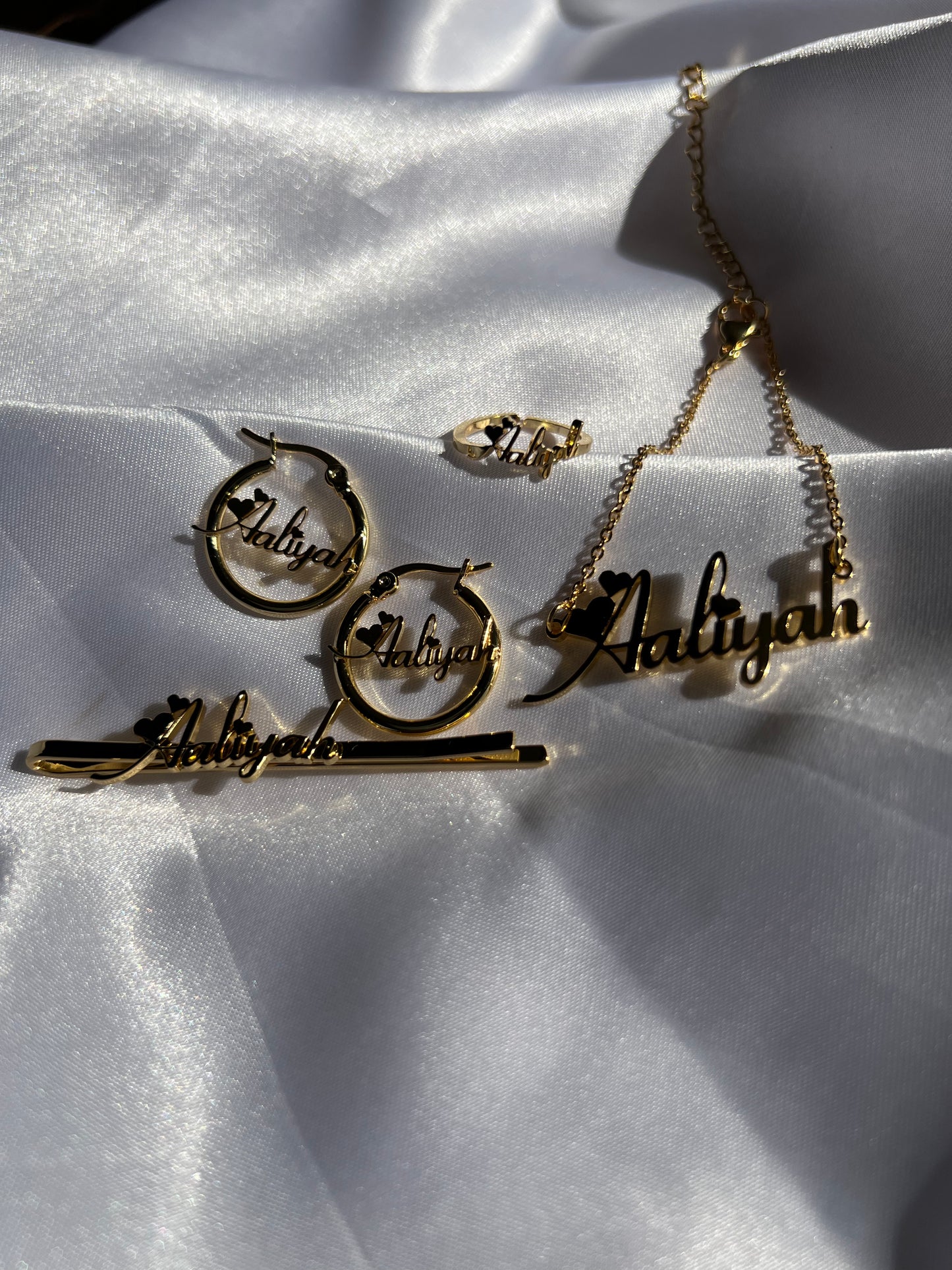 Custom 4Pc Personalized Name Jewelry Set
