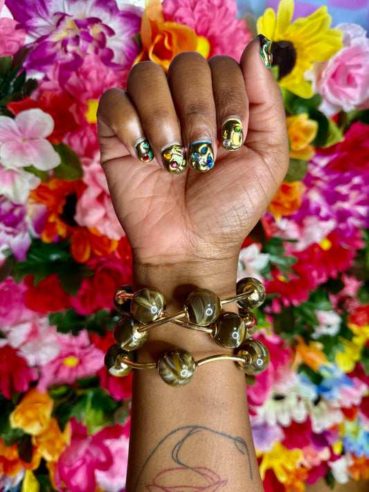 Chunky Luxe Brown Marble Stack