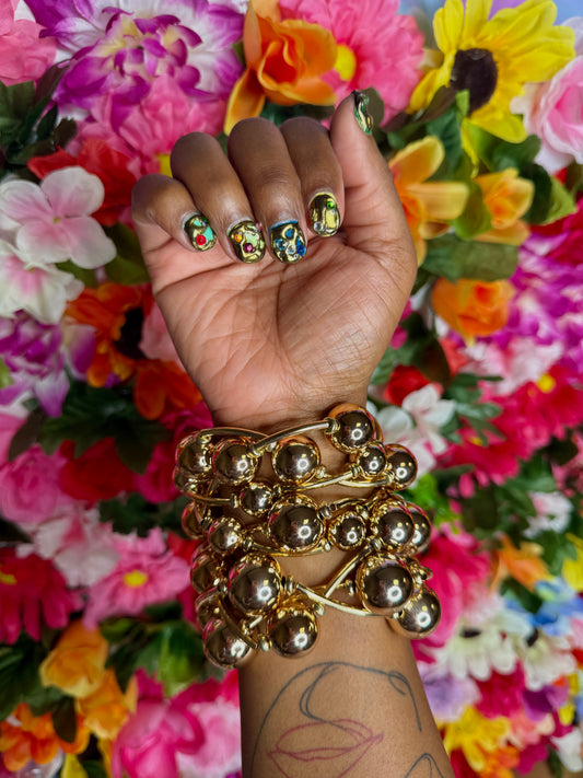 Chunky Luxe Gold Bracelet Stack