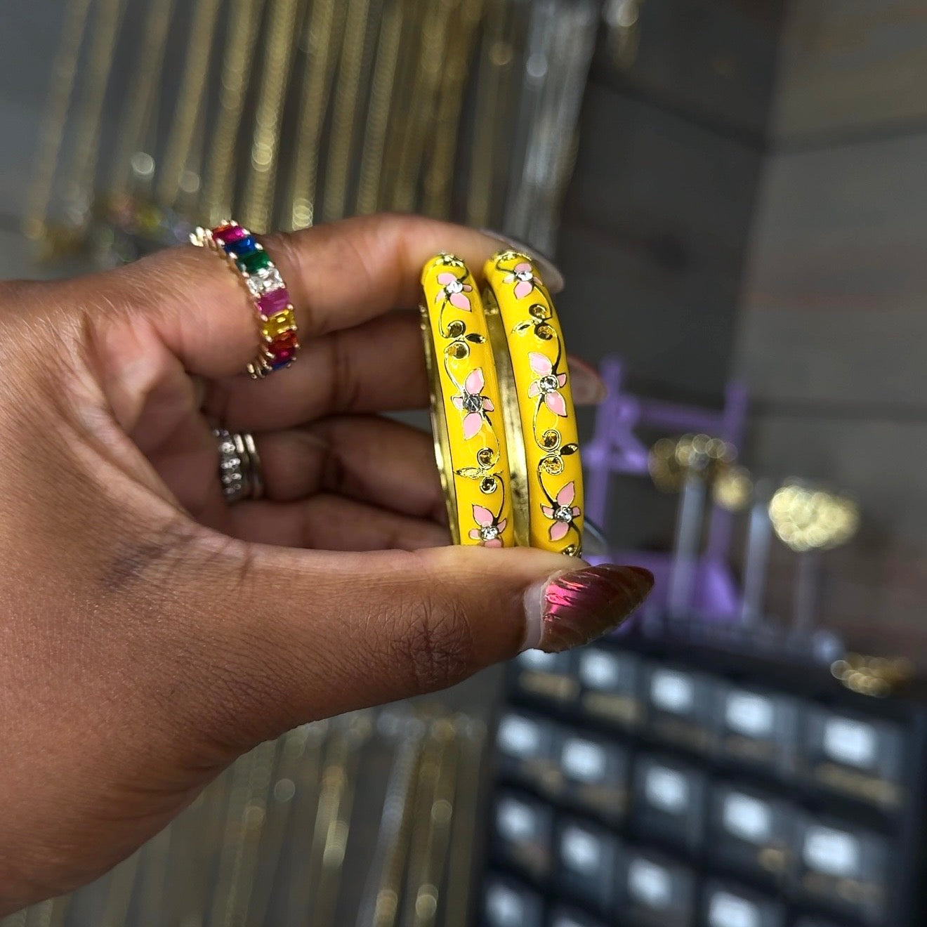 Kids Vintage Flower Bangles