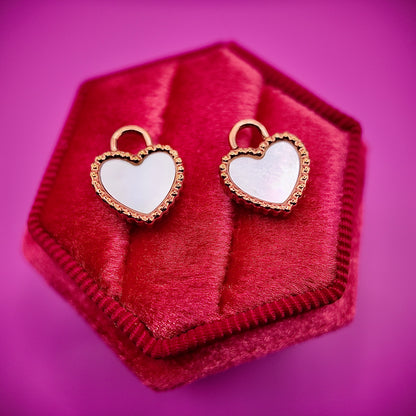 Iridescent Heart Huggie Charms