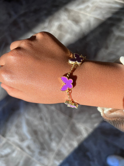 Girl’s Butterfly Enamel Link Bracelet