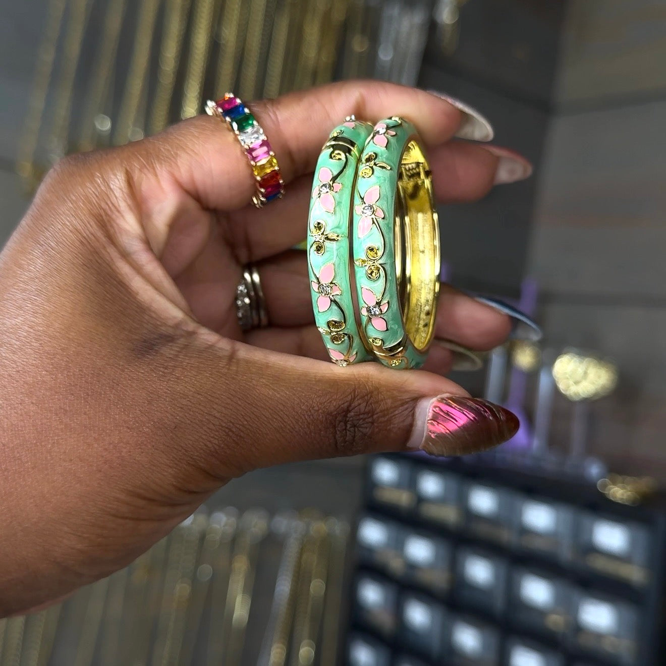 Kids Vintage Flower Bangles