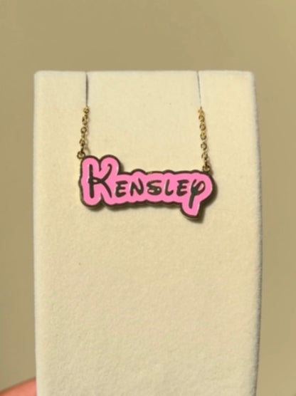 Bubble Graffti Name Necklace