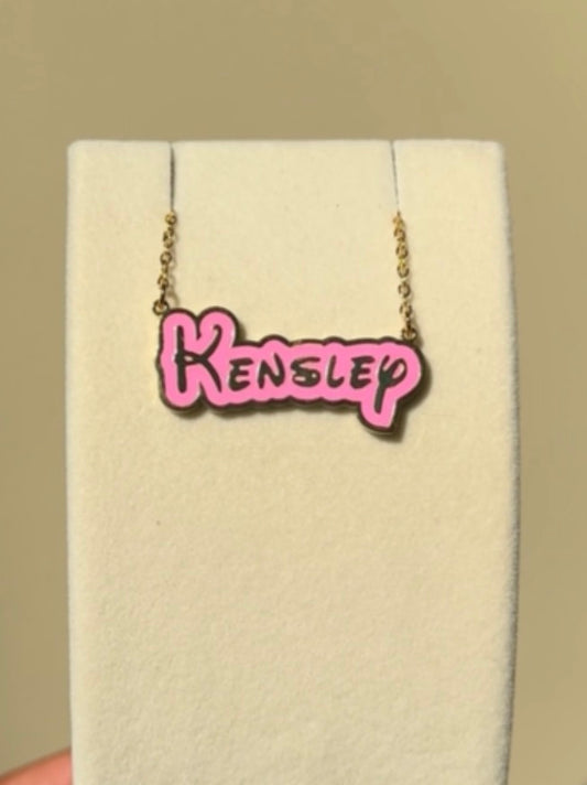 Bubble Graffti Name Necklace