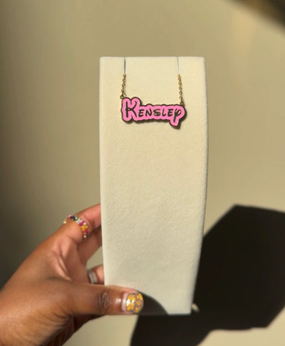 Bubble Graffti Name Necklace