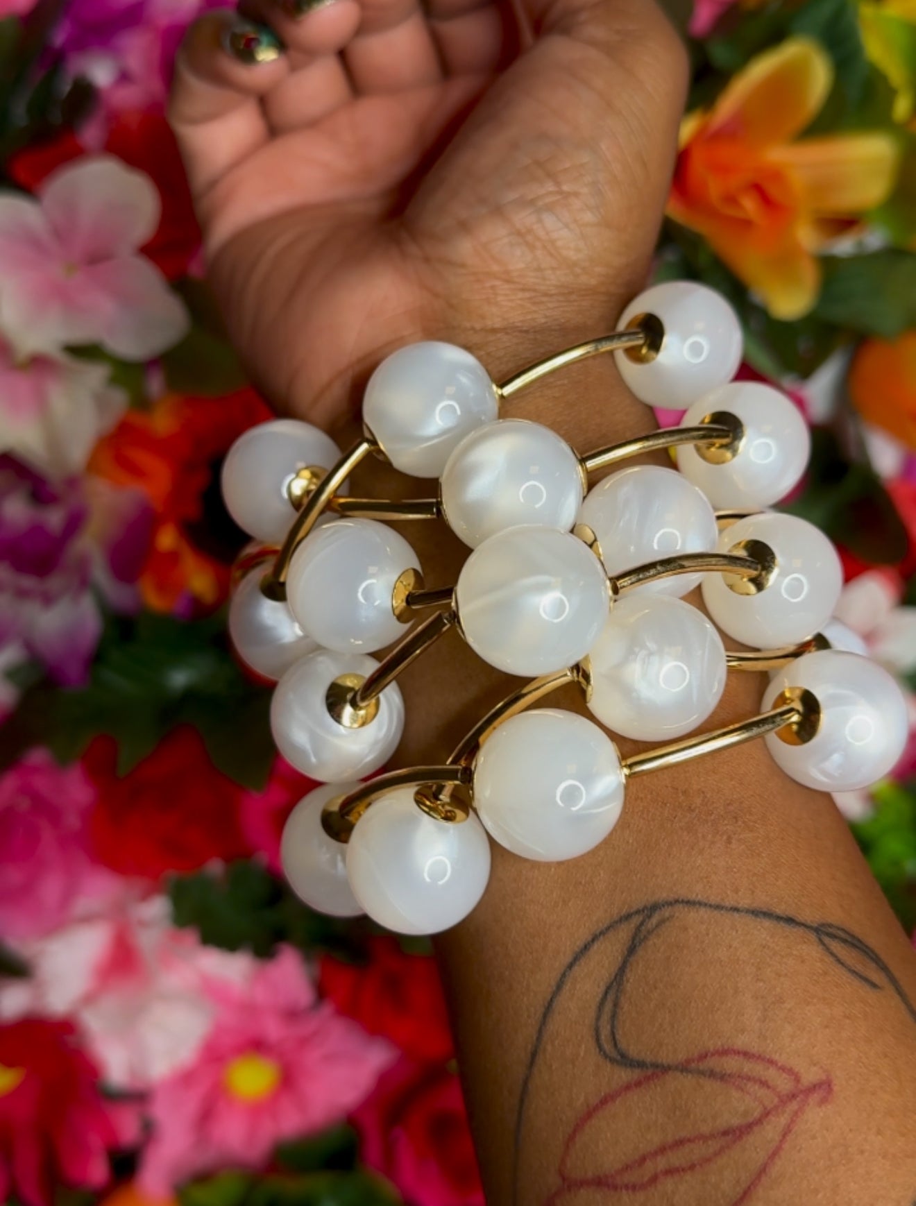 Chunky Luxe Pearl Bracelet Stack