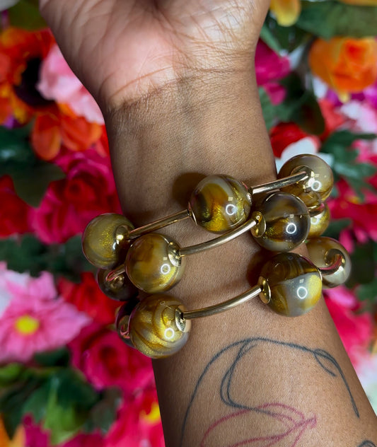 Chunky Luxe Brown+ Gold Stack