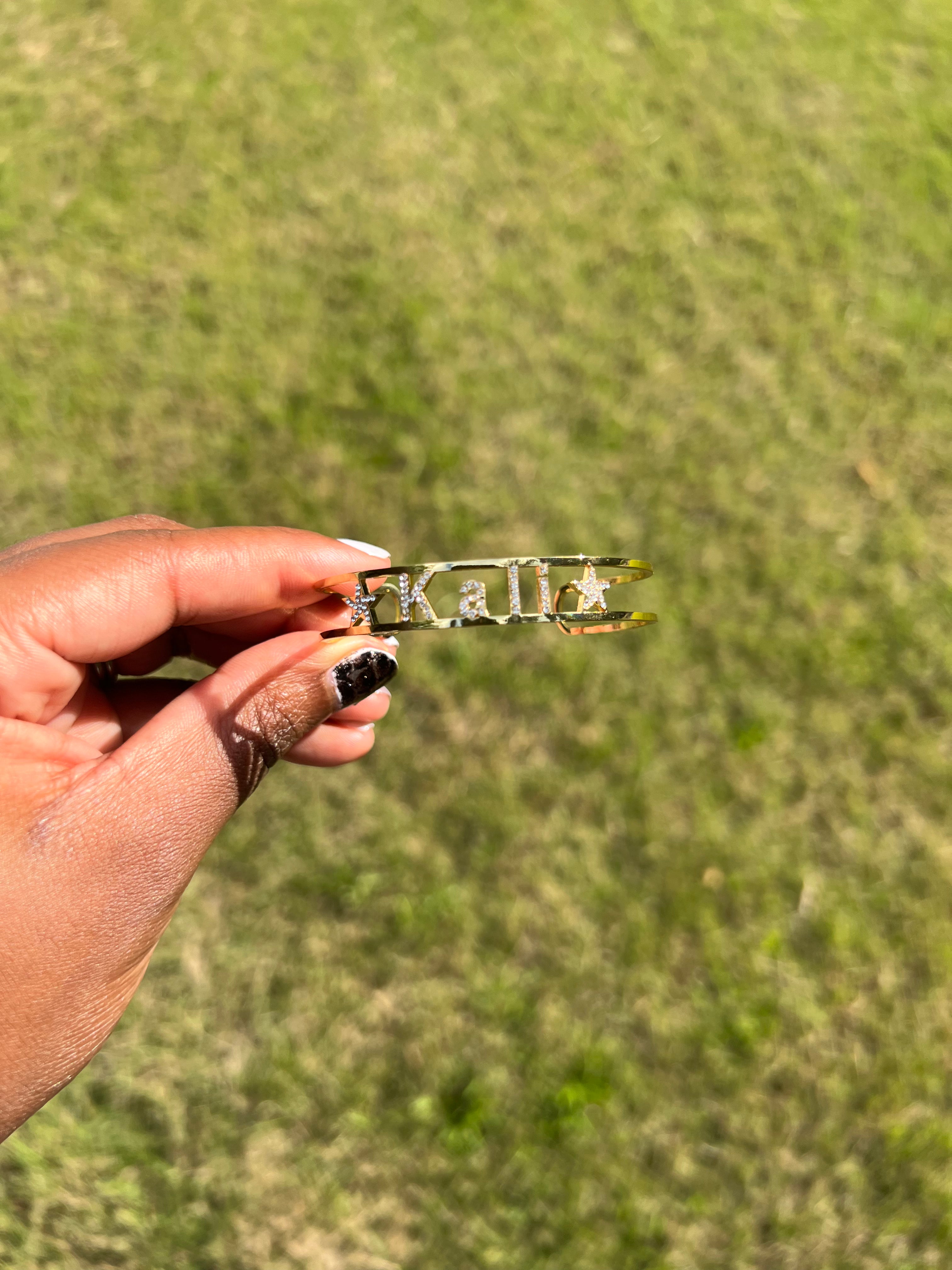 Dazzling Personalized Name Bracelet Cuff