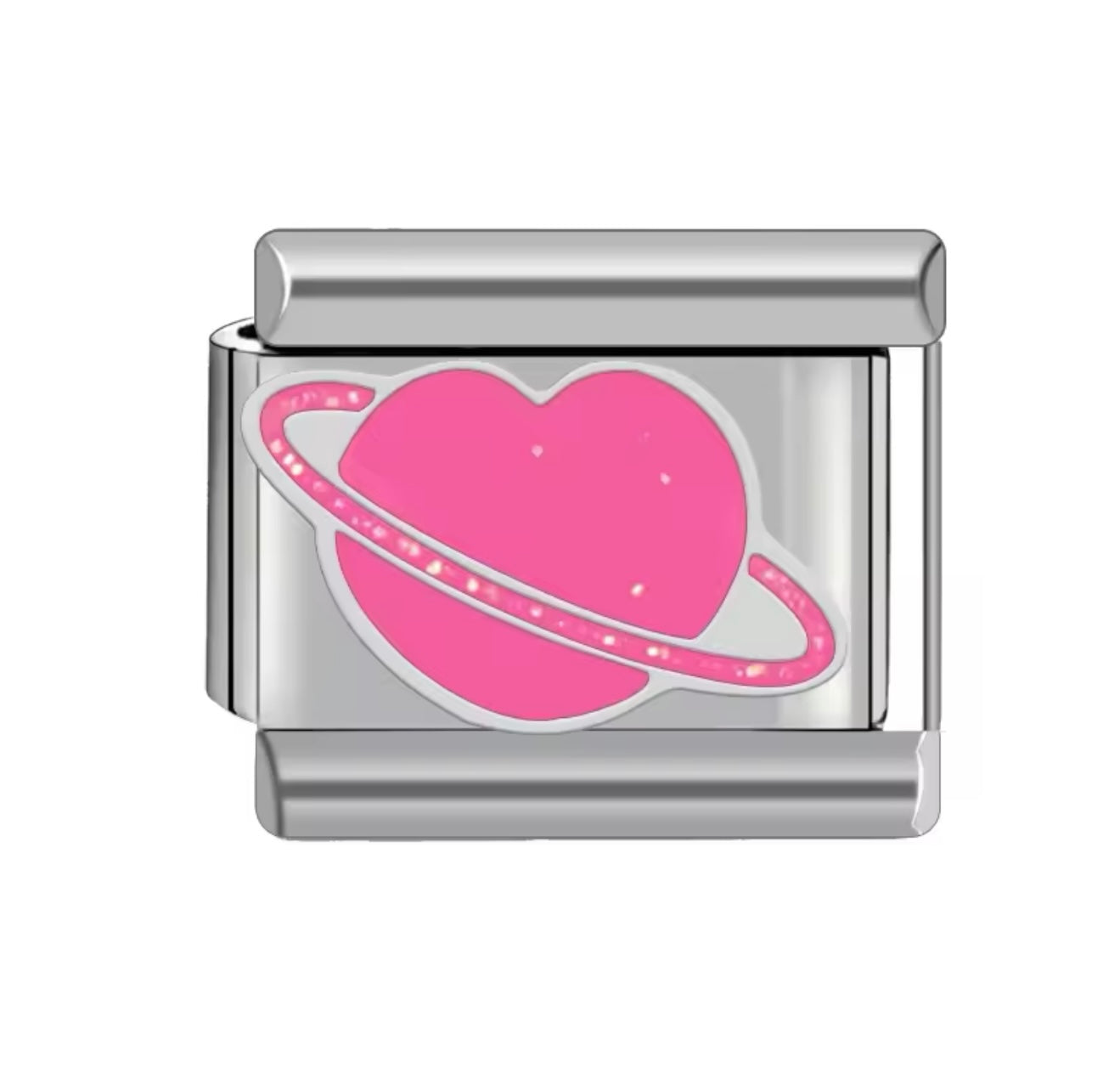 Pink Orbit Heart Charm