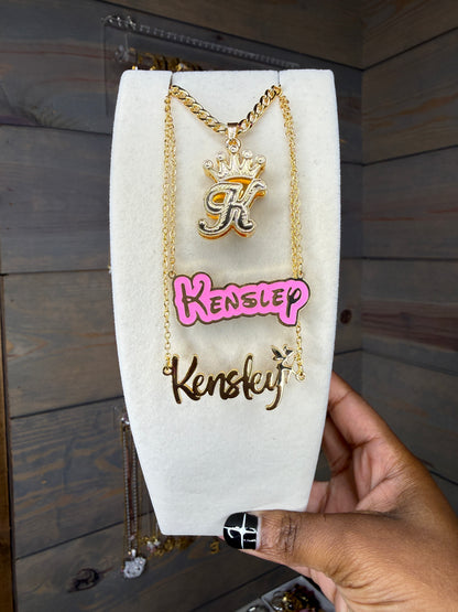 Bubble Graffti Name Necklace