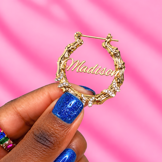 Sparkling Butterfly Bamboo Hoops