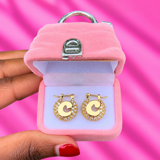 Crystal Mini Initial Hoops