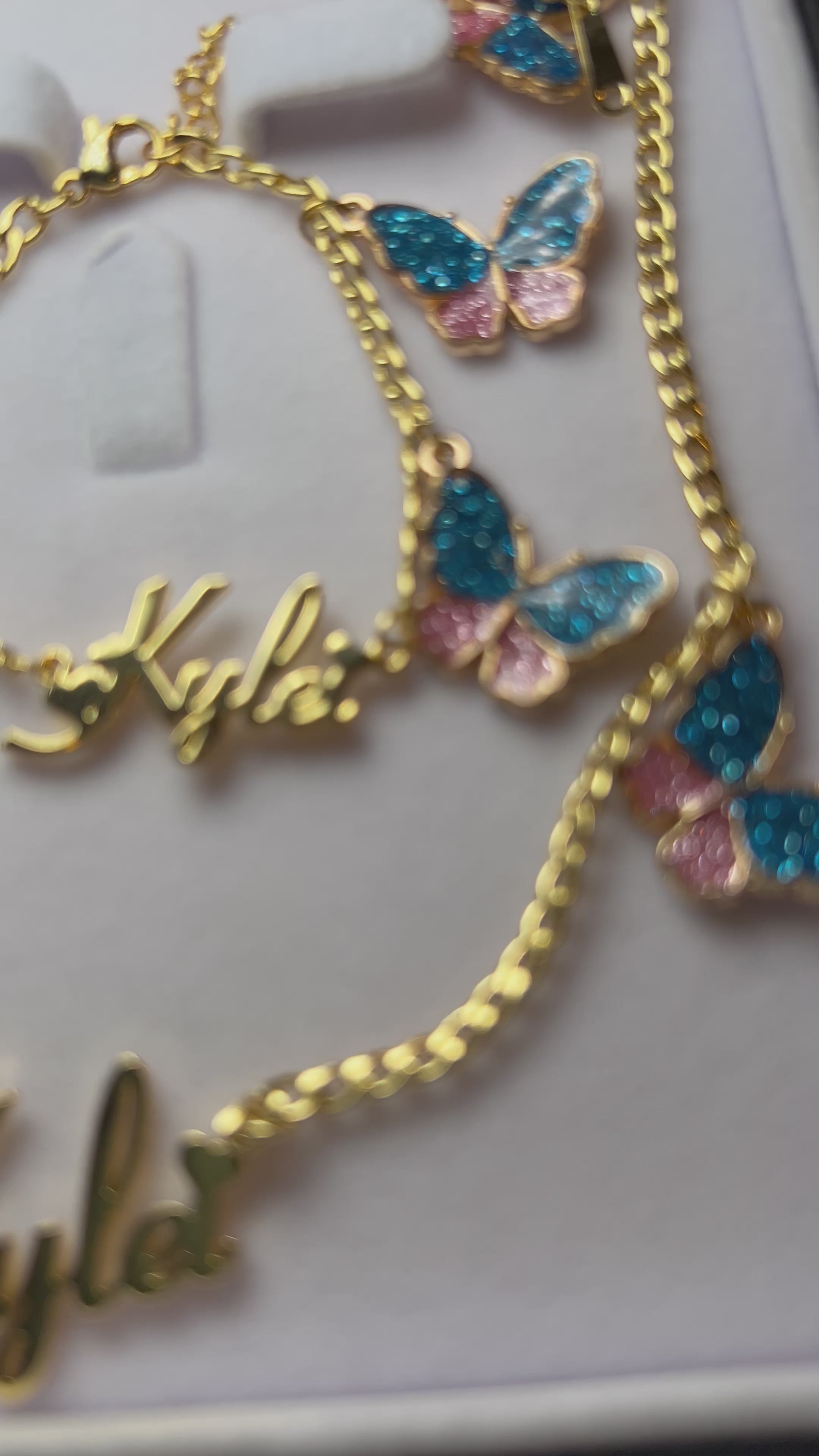 Glitter Butterfly Charmed Name Set