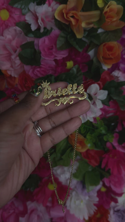 Double Plated Glitz Personalized Glitter Name Necklace