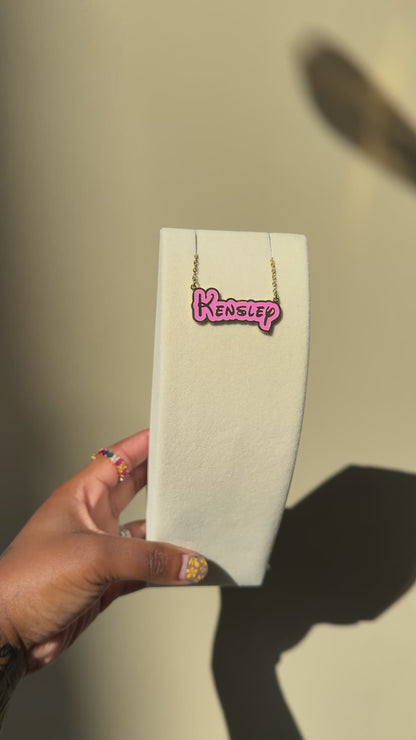 Bubble Graffti Name Necklace