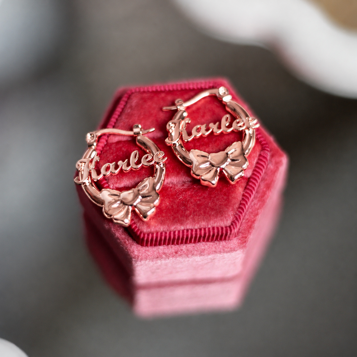 Bow-Tiful Custom Name Hoops